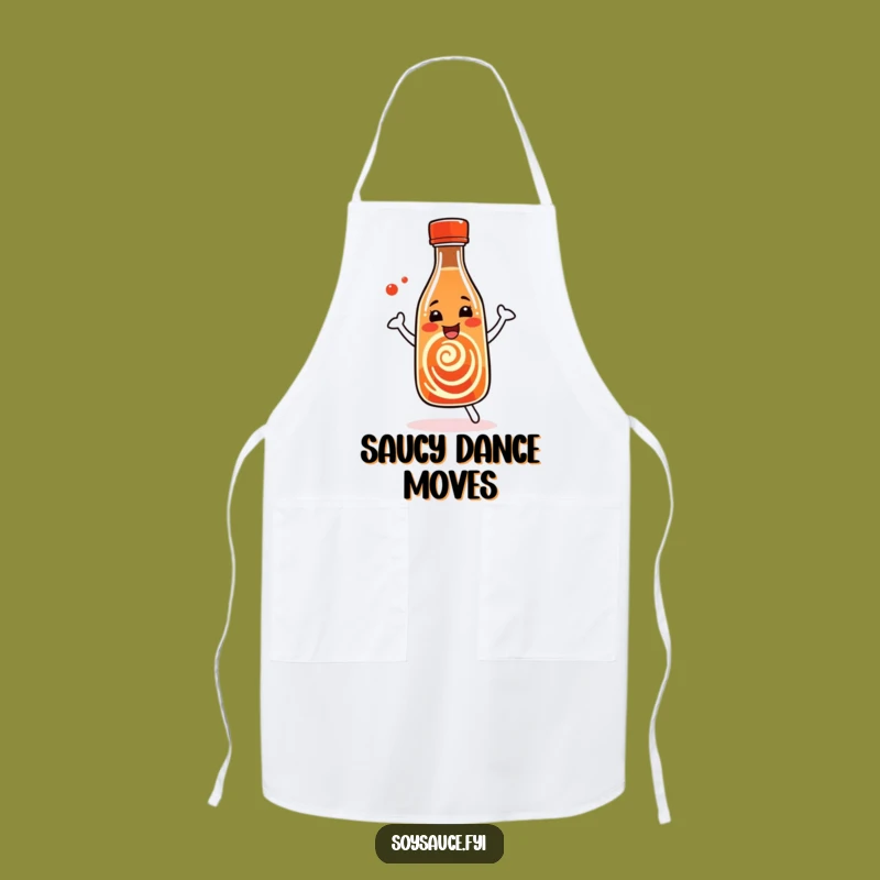 Funny Kitchen Soy Sauce Apron: Dancing Chef's Companion, Humorous Gift for Cooks