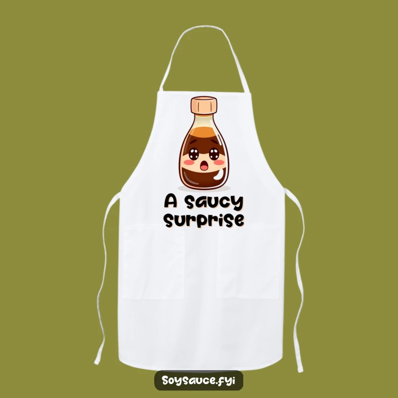 Funny Surprised Soy Sauce Apron: Cook with Shocking Sass!