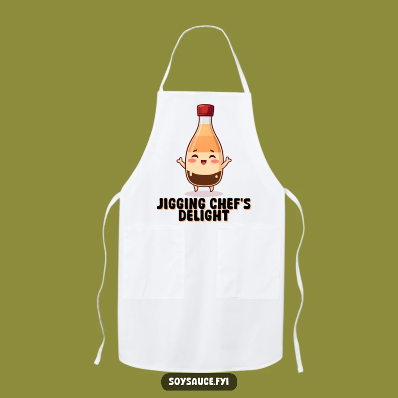 Funny Kawaii Soy Sauce Apron: Dance in the Kitchen with a Winking Bottle