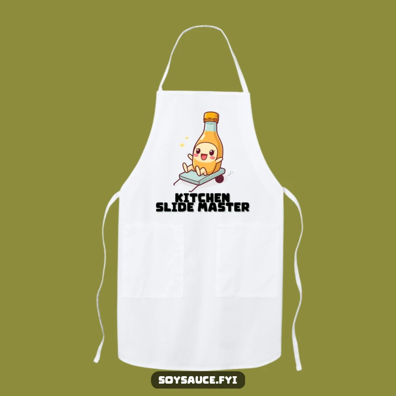 Funny Kitchen Soy Sauce Apron: Sliding Chef's Helper, Humorous Gift for Cooks