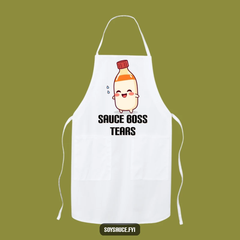 Funny Soy Sauce Tear Apron - Cook with Comedic Condiment Emotion