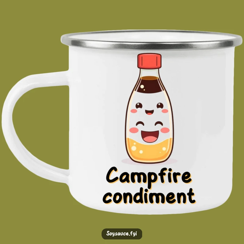 Funny Kawaii Soy Sauce Camping Mug: Happy Sips for Outdoor Adventures