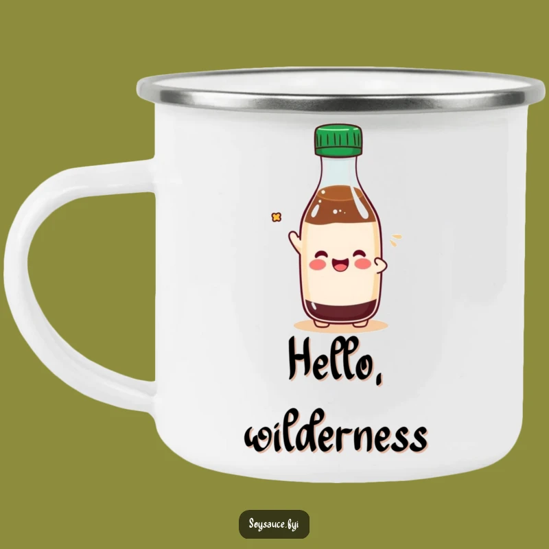 Funny Kawaii Soy Sauce Cap Tip Camping Mug: Playful Sips Outdoors