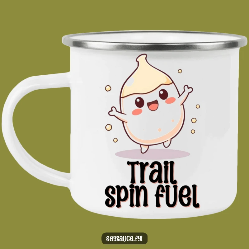 Funny Kawaii Soy Sauce Spin Camping Mug: Adventure with a Whimsical Twist
