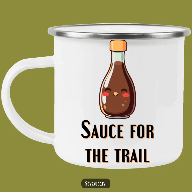 Funny Soy Sauce Camping Mug: Adventure with Flavor, Outdoor Gift