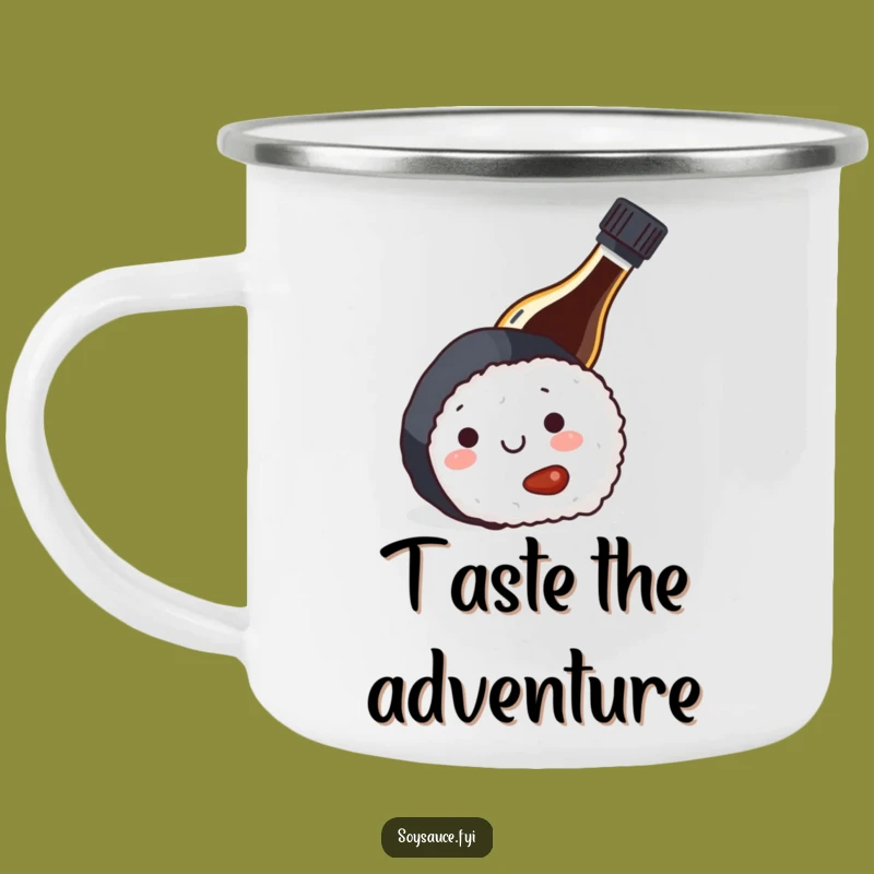 Funny Soy Sauce Sushi Camping Mug: Durable and Playful Outdoor Drinkware
