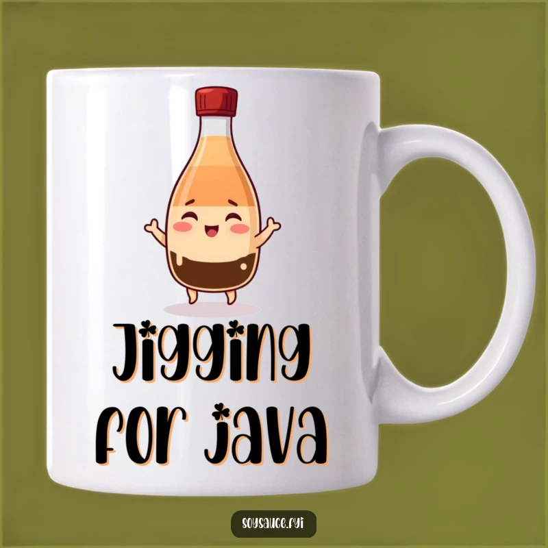 Funny Kawaii Soy Sauce Mug: Winking Bottle Jigging, Perfect Cheerful Gift