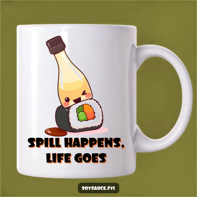 Funny Kawaii Soy Sauce & Sushi Mug - Hilarious Foodie Gift for Laughs