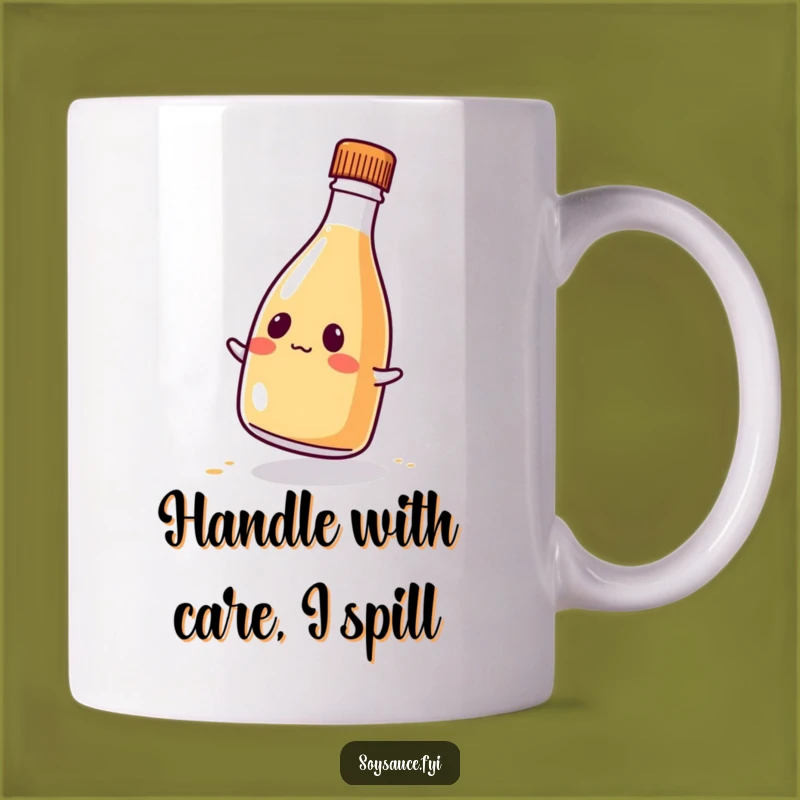 Funny Kawaii Soy Sauce Mug: A Comical Wobble for Your Kitchen Fun