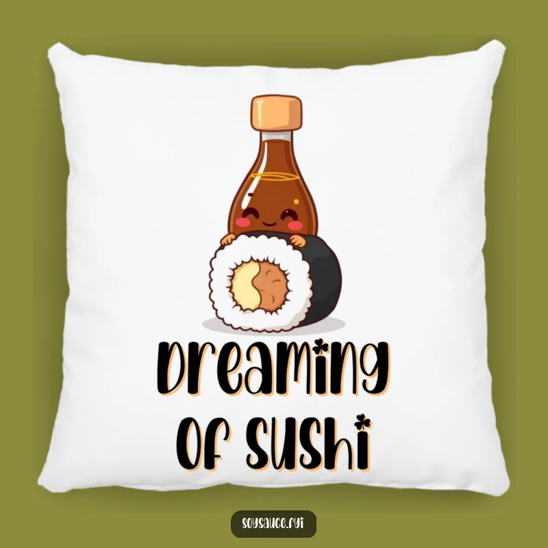 Comfy Funny Sushi Pillow: Giggling Soy Sauce Comfort, Adorable Gift