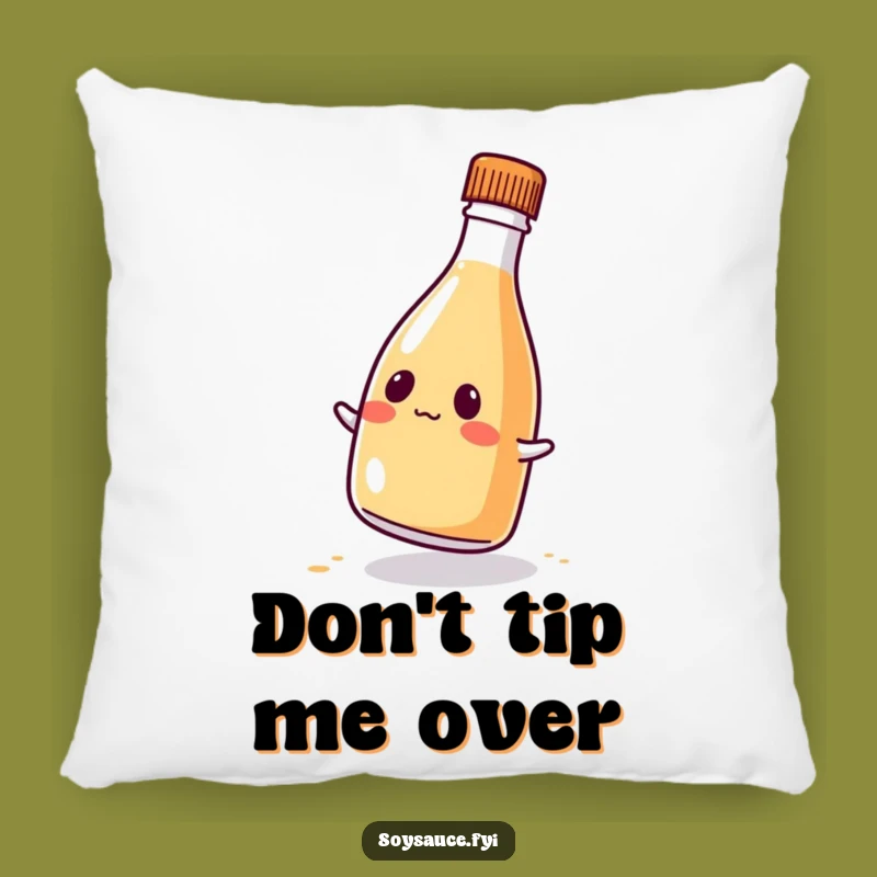 Funny Kawaii Soy Sauce Pillow: Comical Wobble Comfort for Your Cozy Space