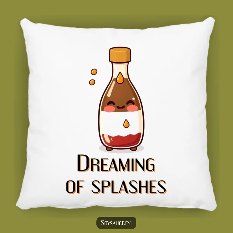 Funny Kawaii Soy Sauce Pillow: Cozy Comfort with a Smiling Splashing Bottle
