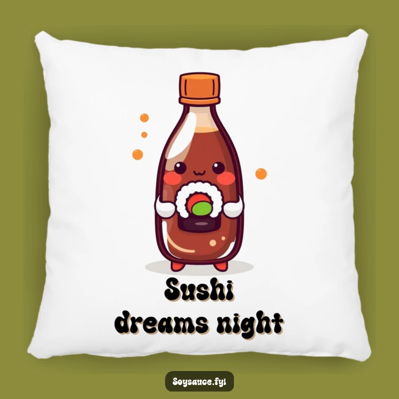 Funny Kawaii Soy Sauce Sushi Pillow - Cozy Foodie Comfort Decor