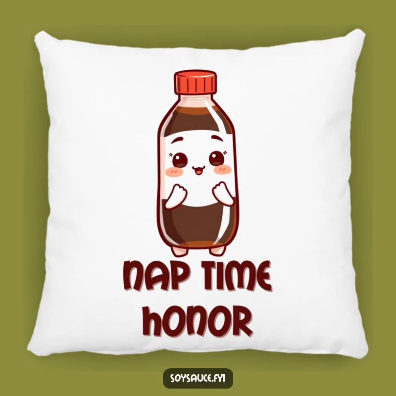 Funny Soft Soy Sauce Pillow: Bowing Character Comfort, Cozy Humorous Gift Accent