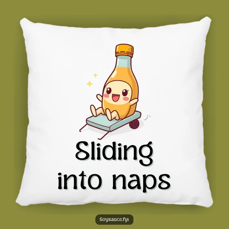 Funny Soft Soy Sauce Pillow: Sliding Character Comfort, Cozy Humorous Gift Accent
