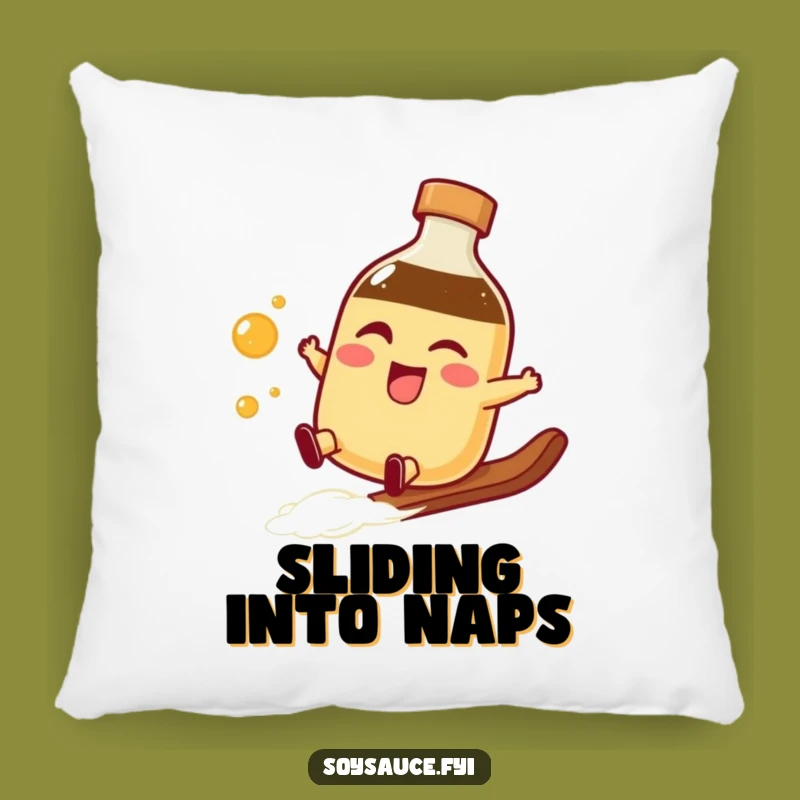 Funny Soy Sauce Slide Pillow - Lounge in Smooth, Comedic Comfort