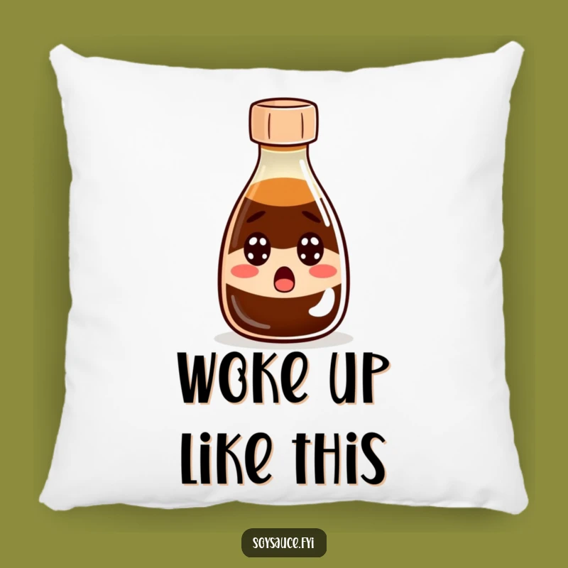 Funny Surprised Soy Sauce Pillow: Cozy Up with Comedic Shock!
