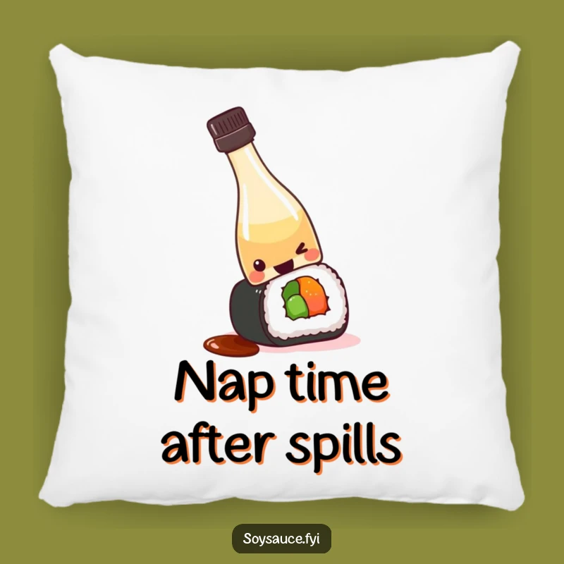Soft Funny Kawaii Soy Sauce Pillow - Cuddle Up with Sushi Humor