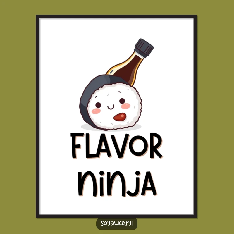 Funny Soy Sauce Sushi Digital Print: Playful Art for Instant Home Decor