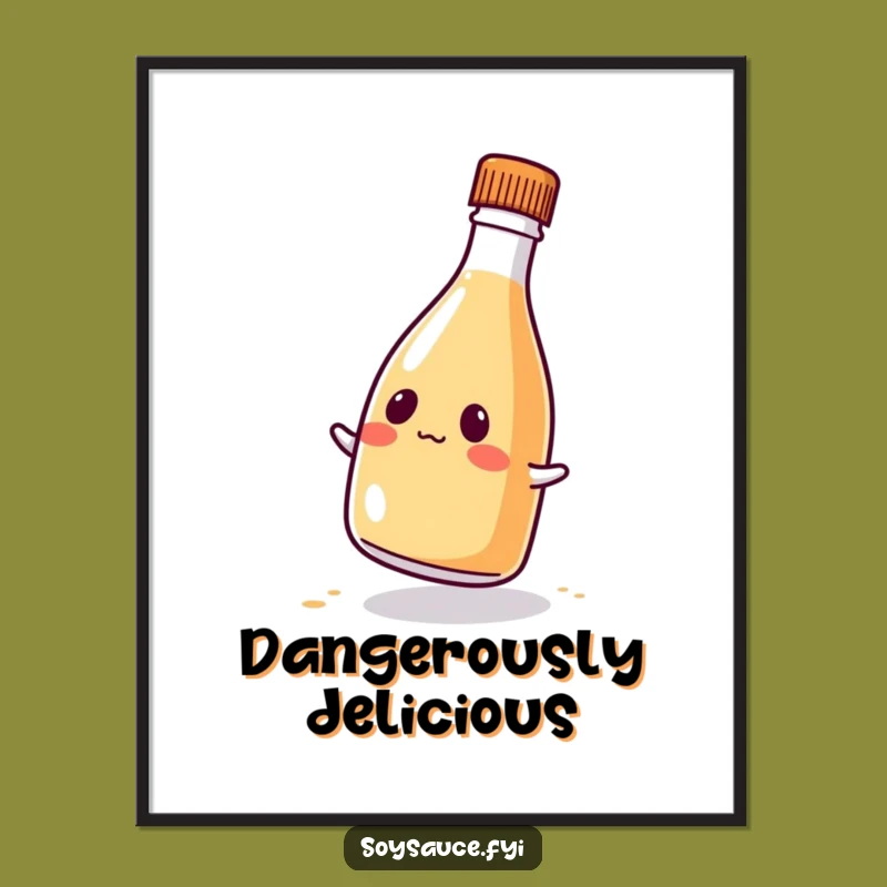 Funny Kawaii Soy Sauce Digital Art: Comical Wobble for Instant Wall Decor