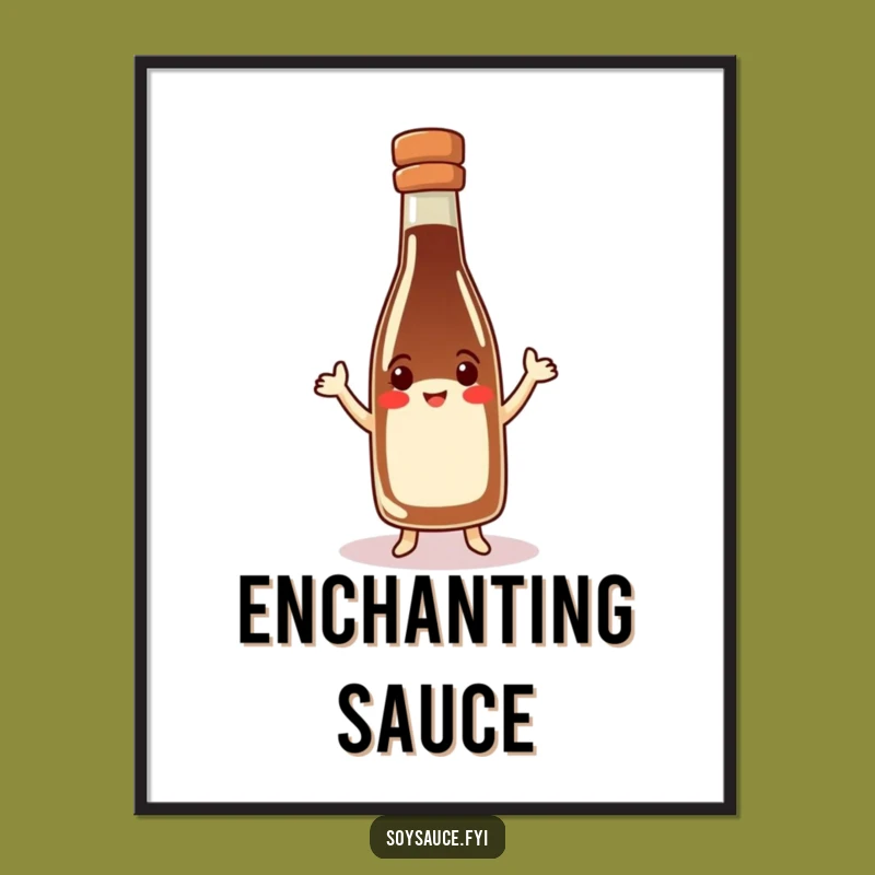 Funny Soy Sauce Bottle Digital Art: Instant Download of a Dancing Condiment!
