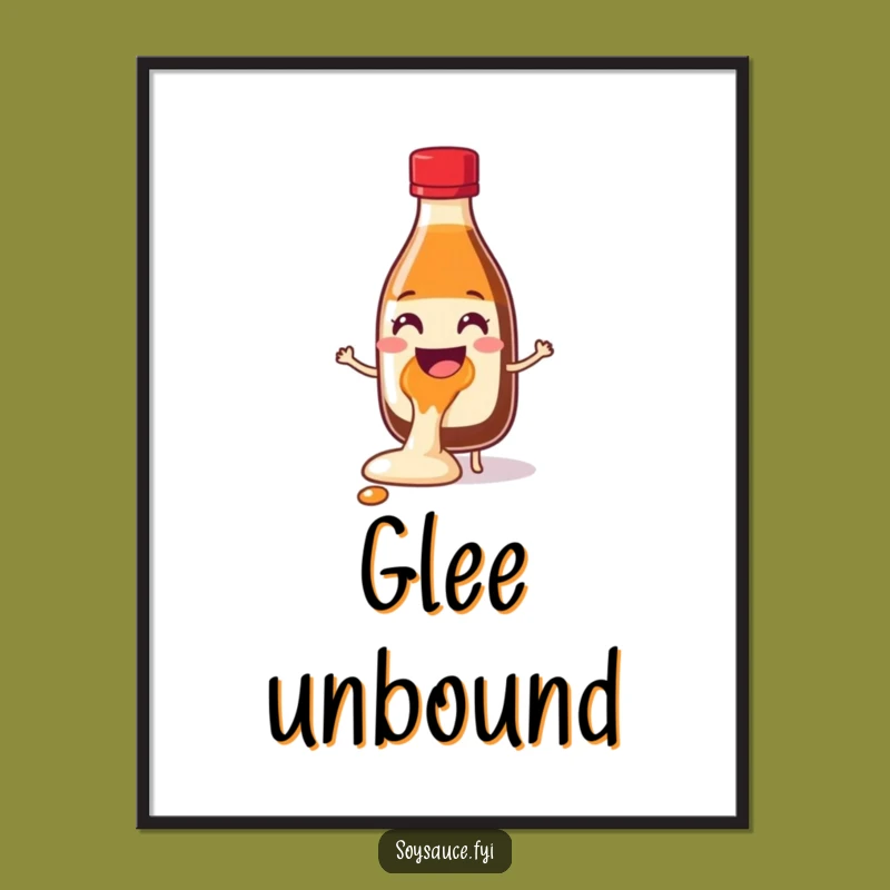 Funny Glee Spill Soy Sauce Digital Art: Add Cheerful Chaos to Your Digital Space