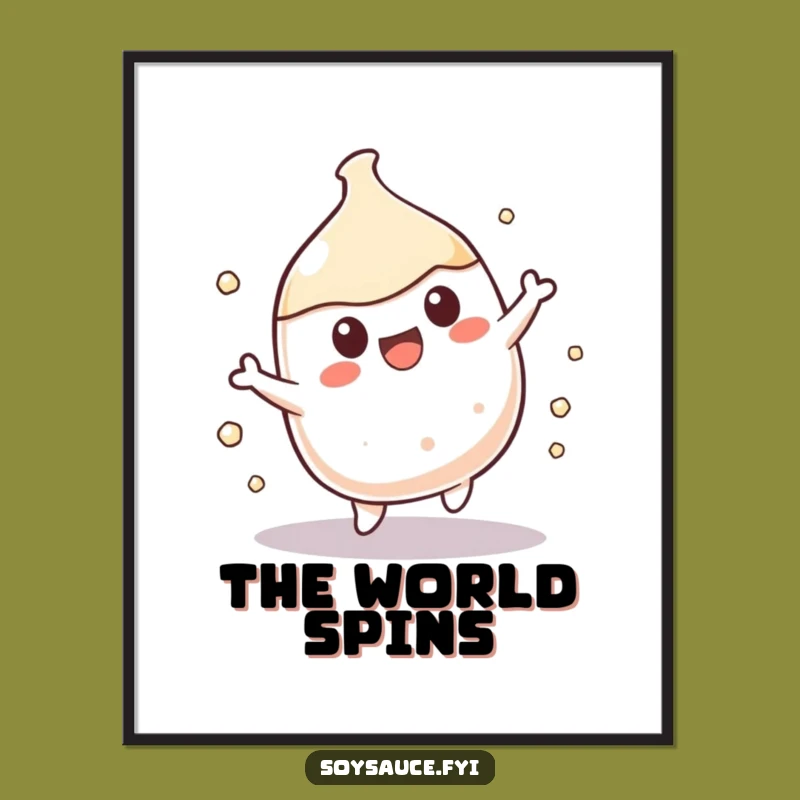 Funny Kawaii Soy Sauce Spin Digital Art: Instant Playful Decor for Your Walls