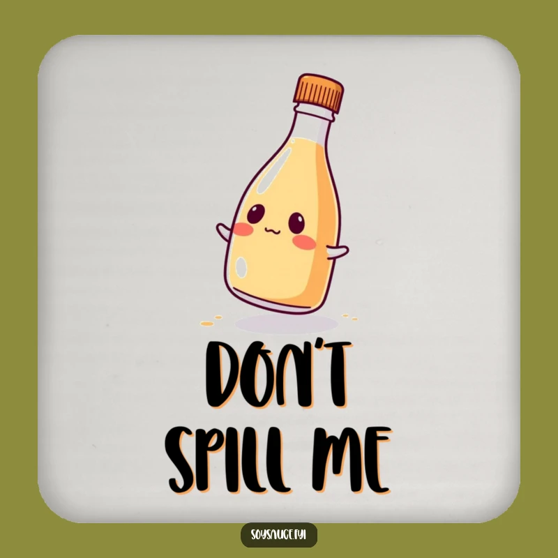 Funny Kawaii Soy Sauce Coaster: Comical Wobble Protection for Your Table