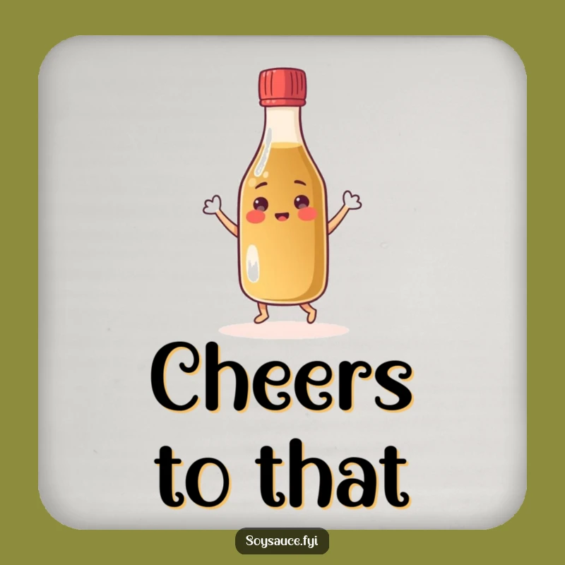 Funny Dancing Soy Sauce Coaster: Cheerful Condiment Drink Protection Gift