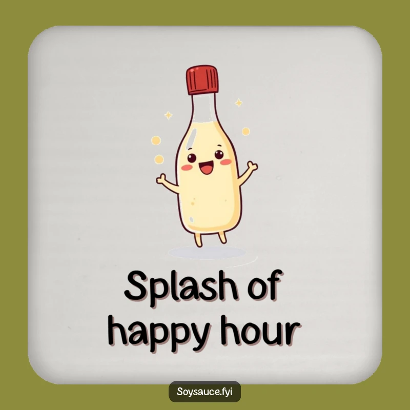 Funny Kawaii Soy Sauce Dance Coaster - Protect Surfaces with Humor