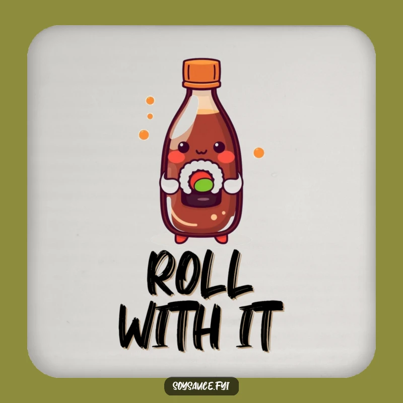 Funny Kawaii Soy Sauce Sushi Coaster - Playful Food Protector Gift