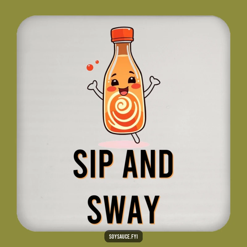 Funny Protective Soy Sauce Coaster: Dancing Bottle Design, Cute Humorous Gift