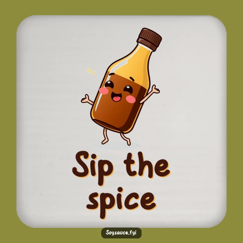 Funny Soy Sauce Shimmy Coaster Set - Protect Surfaces with Humorous Style Gift