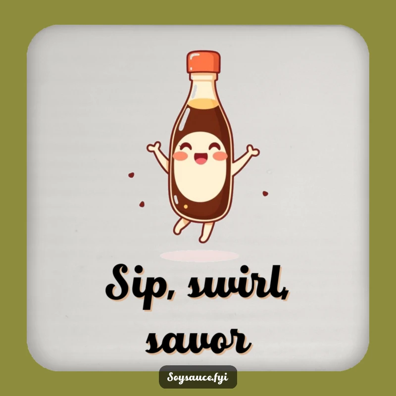 Funny Giggling Soy Sauce Pirouette Coaster - Protect & Amuse!