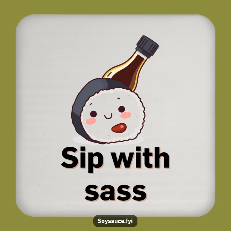 Funny Sushi Coaster Set: Playful Soy Sauce Bottle Protection for Tables