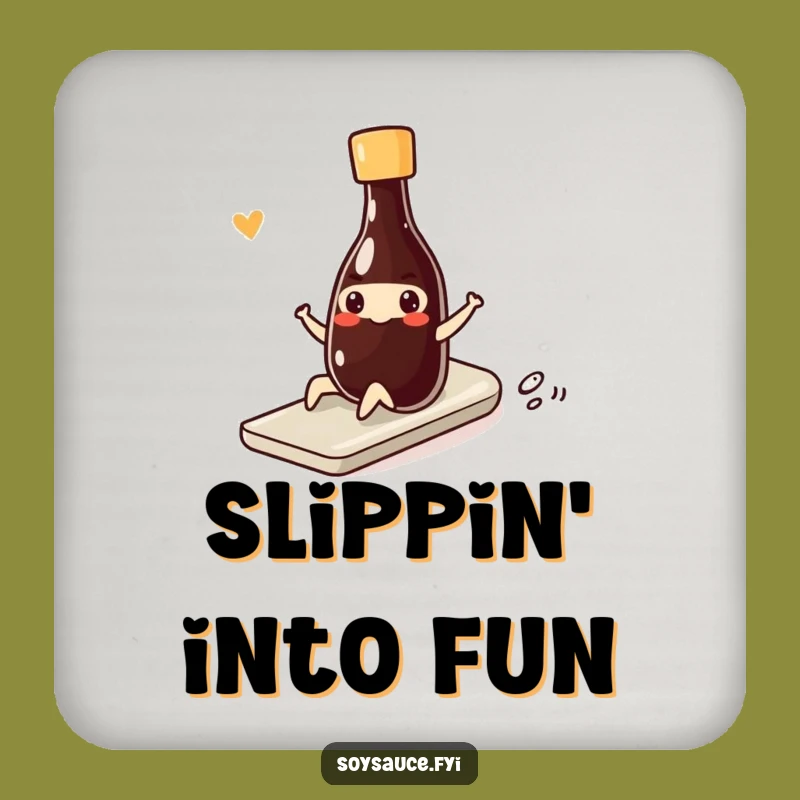 Funny Kawaii Soy Sauce Coaster - Smooth Protection with Humor