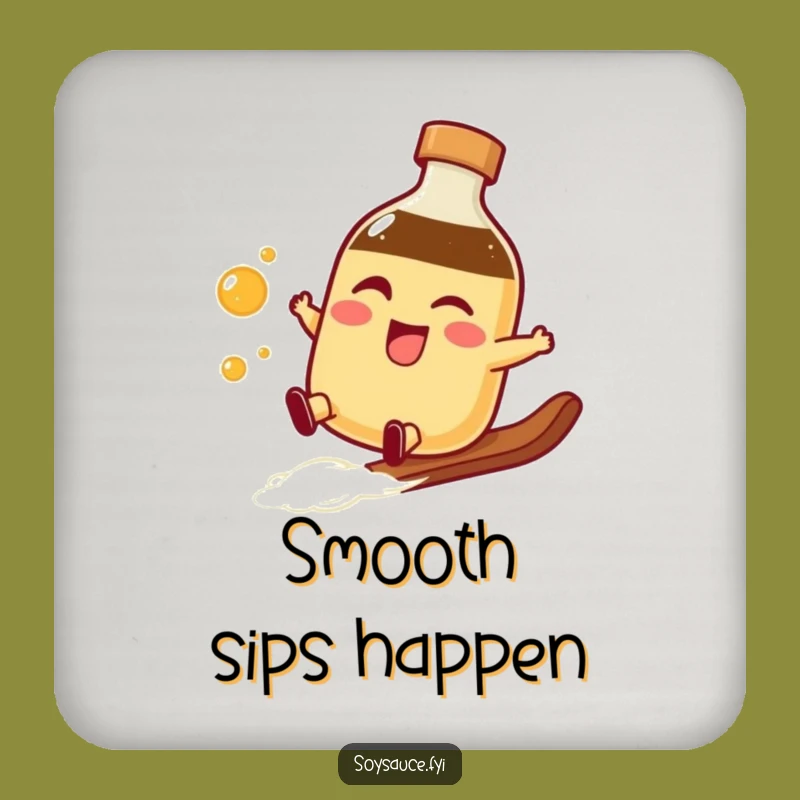 Funny Soy Sauce Slide Coaster - Protect Drinks with Smooth Style