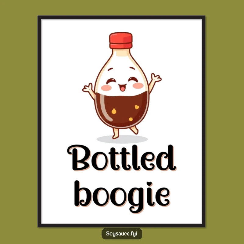 Funny Dancing Soy Sauce Poster: Add a Rhythmic Splash of Humor to Your Walls