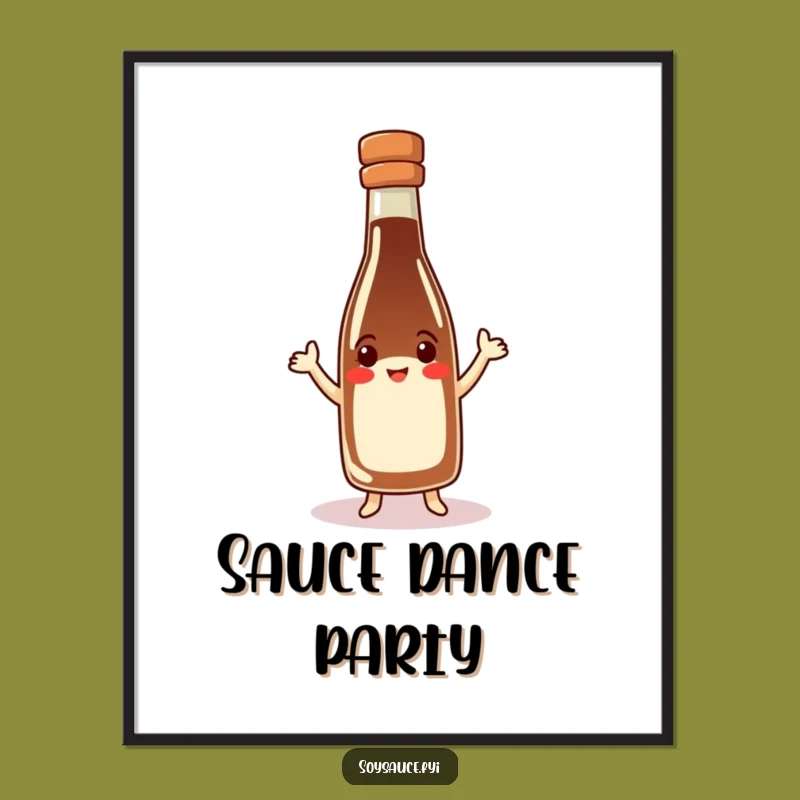 Funny Soy Sauce Bottle Poster: Jigging Art for a Hilariously Flavorful Space!
