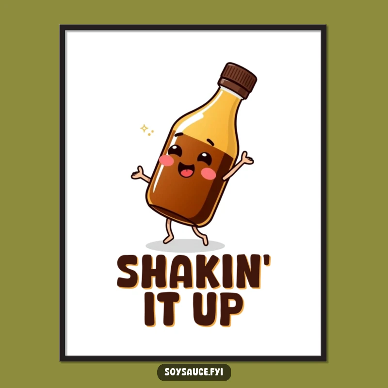Funny Soy Sauce Shimmy Poster - Whimsical Dancing Condiment Wall Art Gift