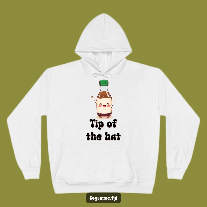 Cozy Funny Kawaii Soy Sauce Cap Tip Hoodie: Warmth with a Playful Nod