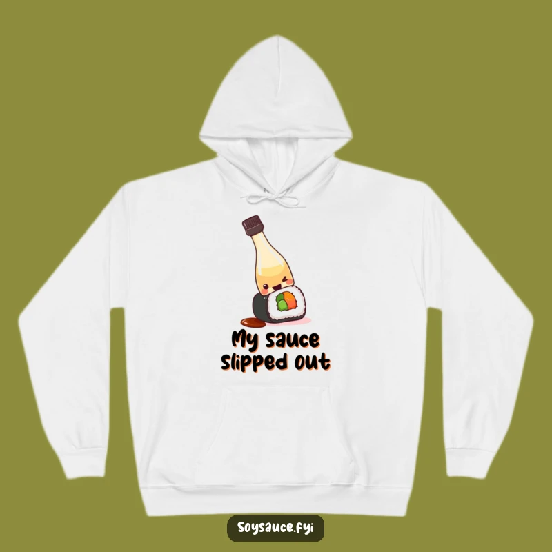 Cozy Funny Kawaii Soy Sauce Hoodie - Warm & Humorous Sushi Lover Gift
