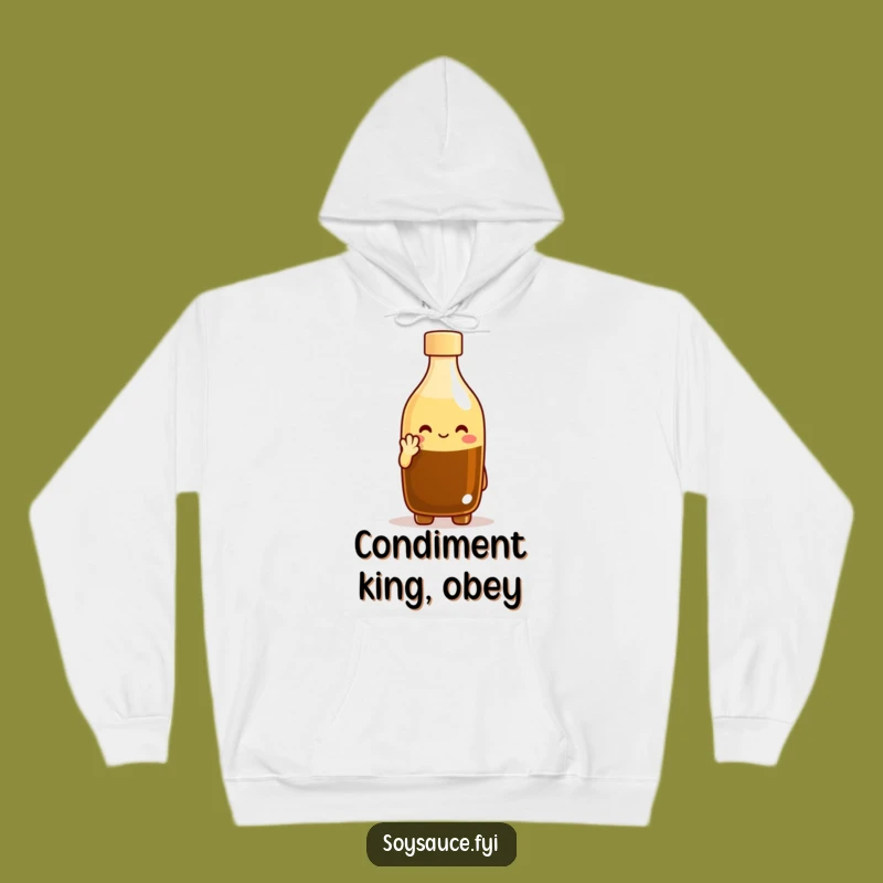 Cozy Funny Soy Sauce Nod Hoodie: Cheerful Bottle Character, Perfect Funny Gift