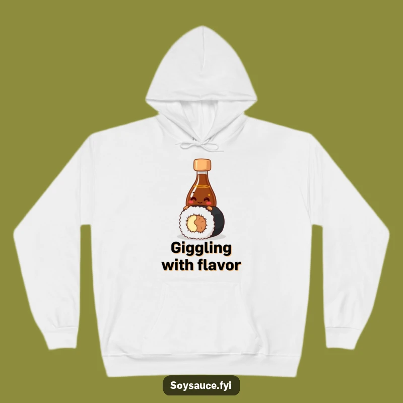 Cozy Funny Sushi Hoodie: Giggling Soy Sauce Comfort, Great Gift