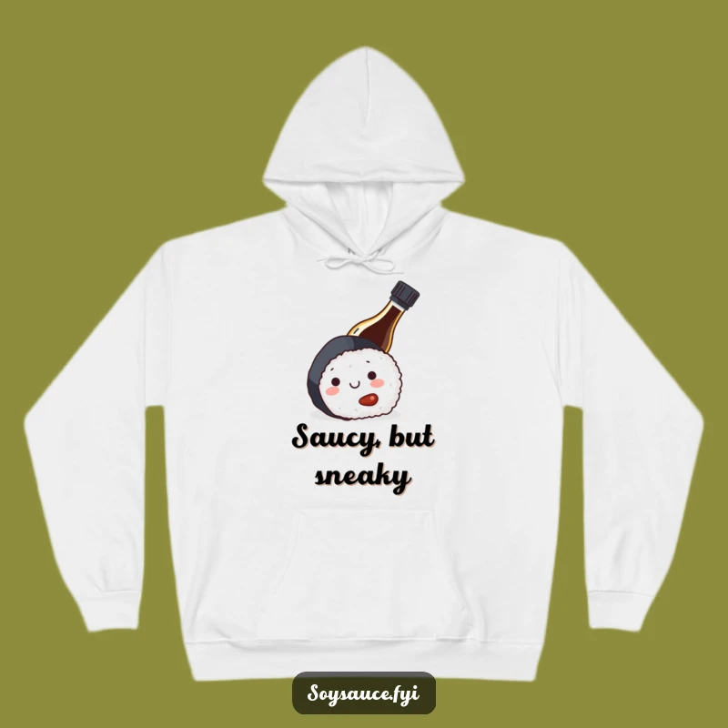 Cozy Funny Sushi Hoodie: Playful Soy Sauce Bottle Design for Ultimate Comfort