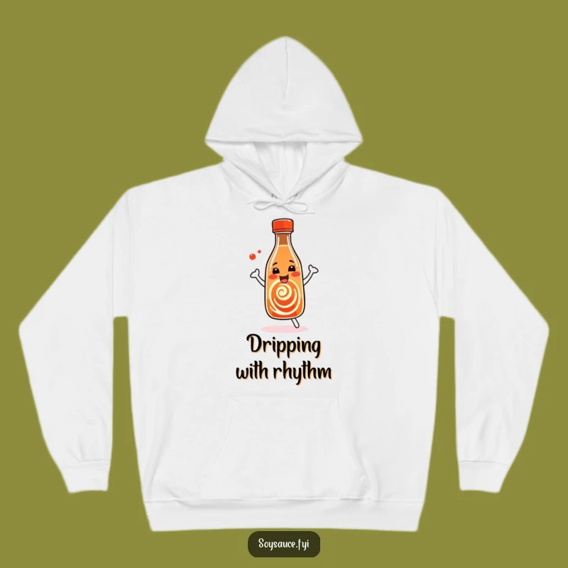 Funny Flavorful Soy Sauce Hoodie: Dancing Bottle Comfort, Humorous Gift for Food Lovers