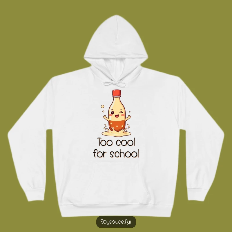 Funny Hoodie: Cozy Soy Sauce Bottle - Grinning Splash Character - Warm Gift!
