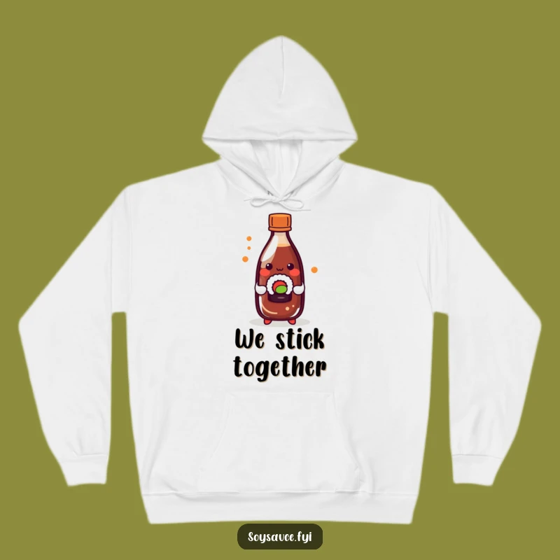 Funny Kawaii Soy Sauce Sushi Hoodie - Cozy Foodie Humor Gift