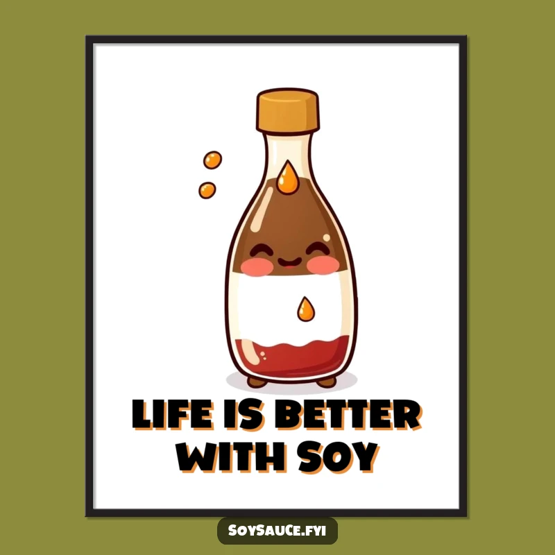 Free Printable Kawaii Soy Sauce Art: Splashy Downloadable Decor