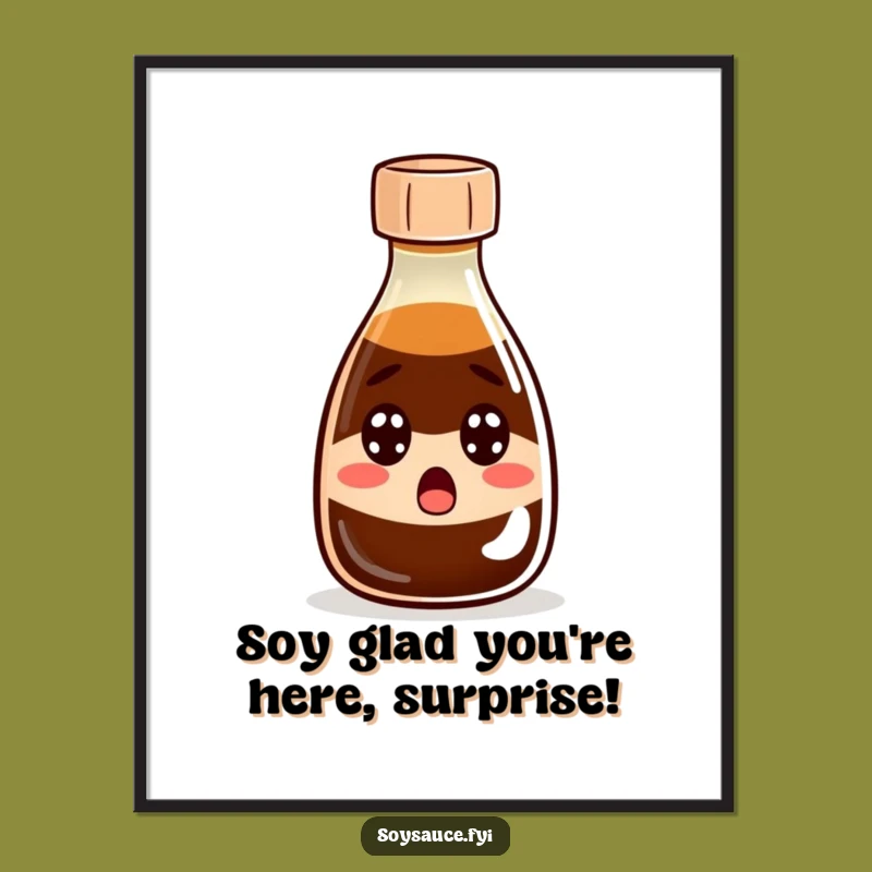 Funny Free Printable Wall Art: Surprised Soy Sauce Bottle Adds Quirky Charm to Your Walls
